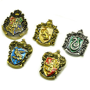 Harry Potter Hogwarts Gryffindor Slytherin Ravenclaw Hufflepuff Symbol Metal Badge Pins