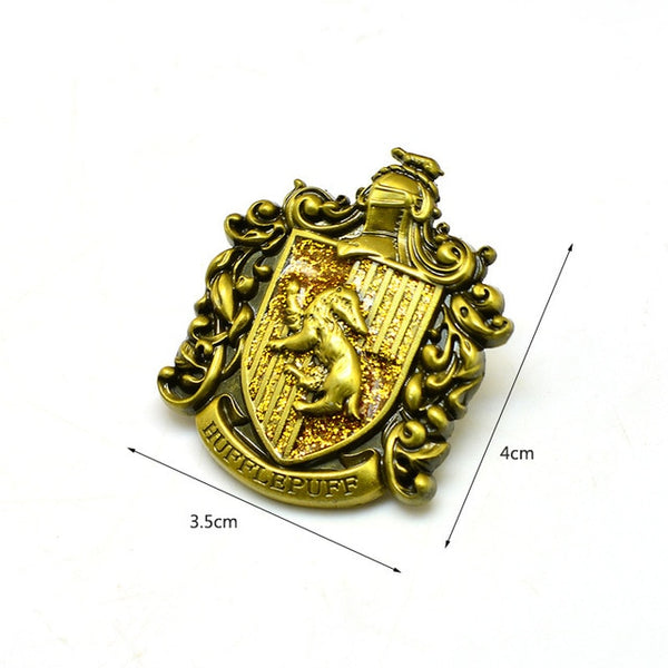 Harry Potter Hogwarts Gryffindor Slytherin Ravenclaw Hufflepuff Symbol Metal Badge Pins
